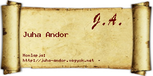Juha Andor névjegykártya