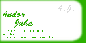 andor juha business card